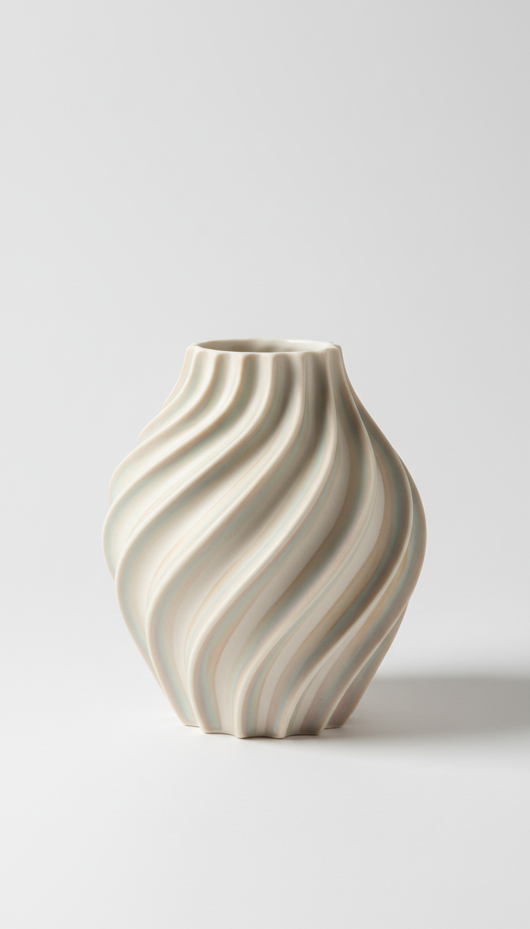 Porcelain Ripple Vase