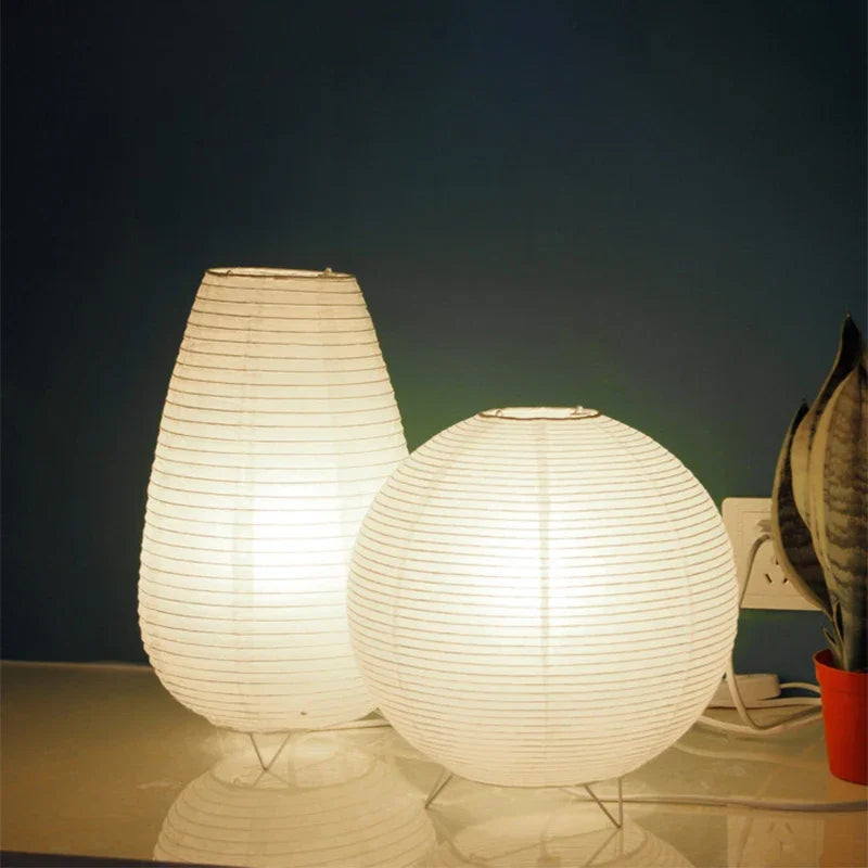 White wabi-sabi style LED table lamp