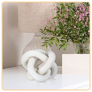 Hand Carved Coffee Table Decoration, Boho Chain Link Decor, Modern Shelf, Rustic Objects for Home Living Room Bedroom