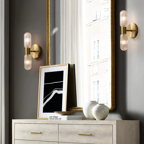 LED Light Modern Wall Light Bedroom Bedside Living Room Wall Lamp Glass Rod Nordic Aisle Corridor Interior Lighting Fixture