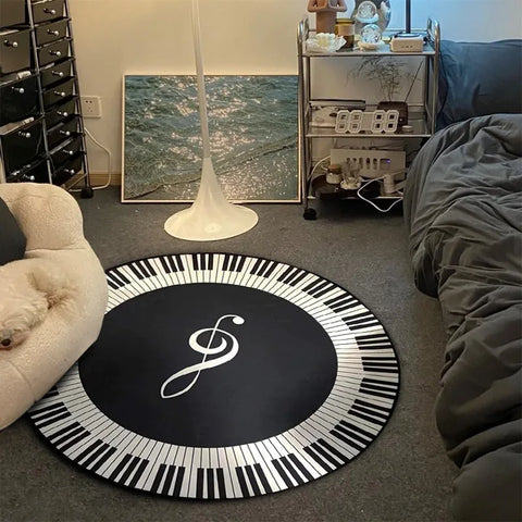 VIKAMA Black And White Simple Flannel Bedroom Carpet, Living Room Ins Style Billiards, Size 8 Sofa Carpet, Home Decoration