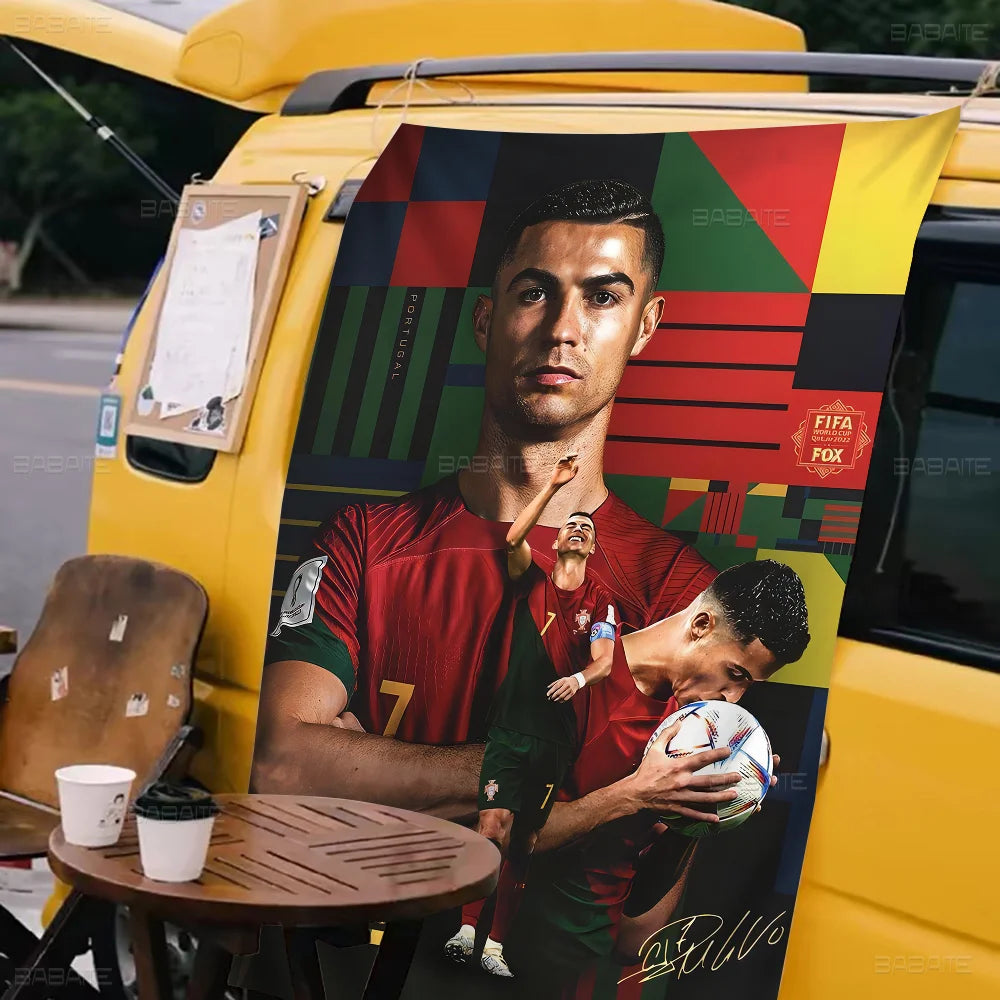 C-Cristiano R-Ronaldo CR7 Cartoon Flag Art Science Fiction Room Home Decor Wall Hanging Home Decor Banner