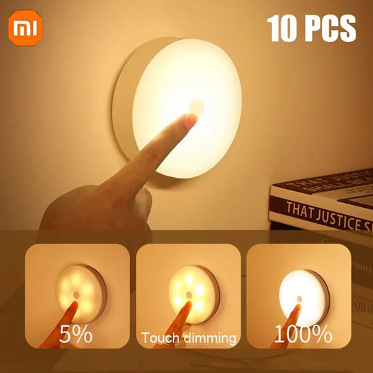 Xiaomi LED Touch Night Light 500mAh Battery USB Rechargeable Wireless Led Lamp Magnetic For Bedroom Bedside Table Lighting