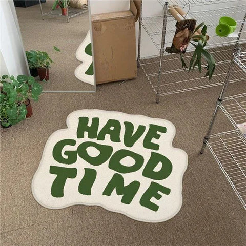 VIKAMA Funny Art Imitation Cashmere Carpet Special-Shaped Living Room Bedroom Decoration Bed Blanket Entry Door Non-Slip Mat