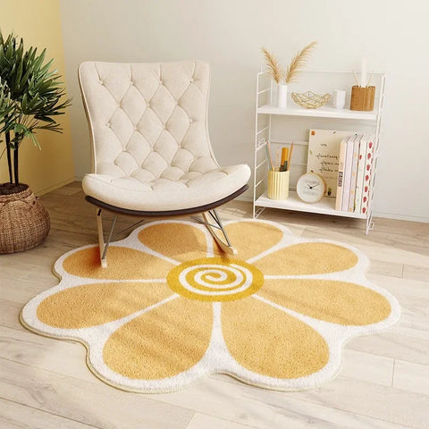 Flowers Irregular Carpet Study Reading Area Children's Bedroom Rugs Living Room Floor Mats Home Decoration Cute Art Rugs