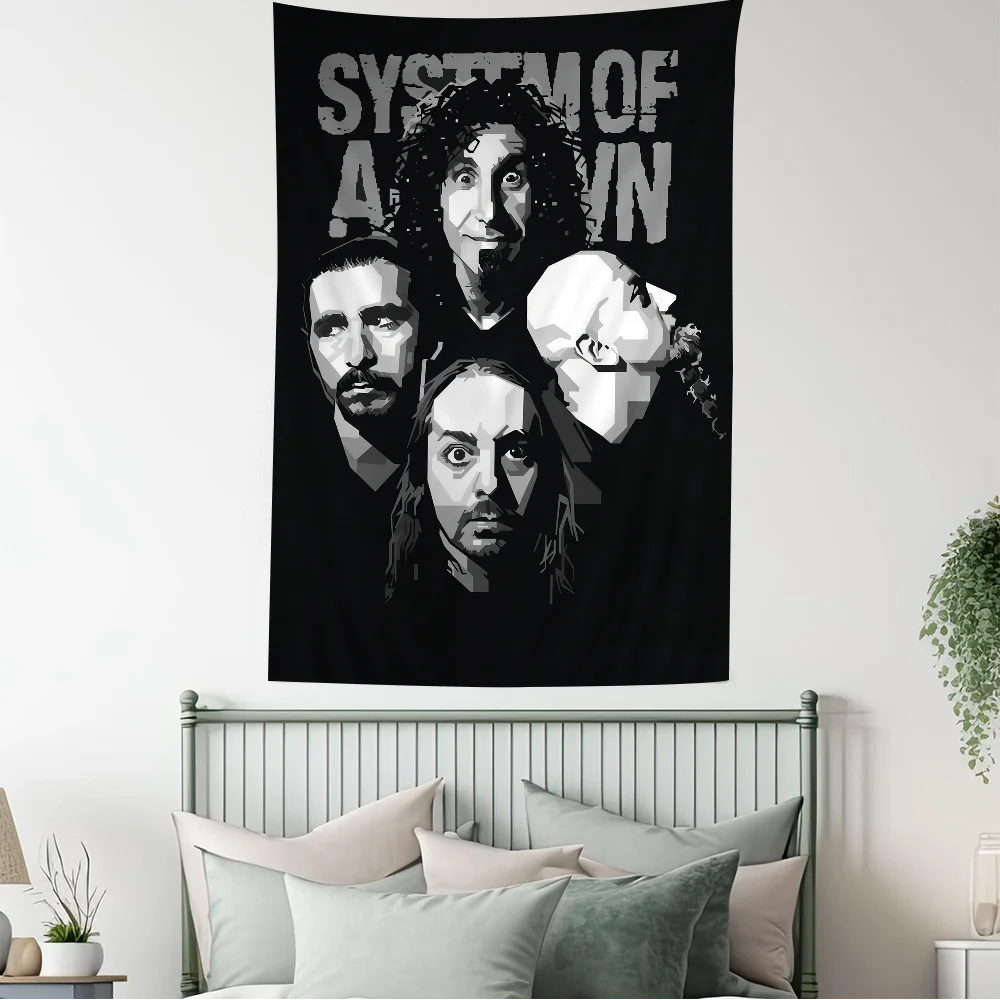 System of a Down Band Cartoon Tapestry Art Science Fiction Room Home Decor Wall Hanging Home Decor