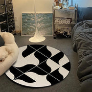 VIKAMA Black And White Simple Flannel Bedroom Carpet, Living Room Ins Style Billiards, Size 8 Sofa Carpet, Home Decoration