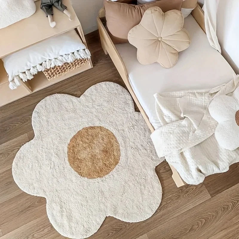 Flowers Irregular Carpet Study Reading Area Children's Bedroom Rugs Living Room Floor Mats Home Decoration Cute Art Rugs