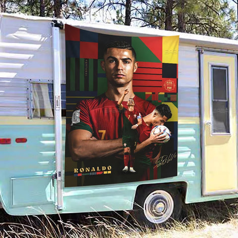 C-Cristiano R-Ronaldo CR7 Cartoon Flag Art Science Fiction Room Home Decor Wall Hanging Home Decor Banner