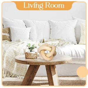 Hand Carved Coffee Table Decoration, Boho Chain Link Decor, Modern Shelf, Rustic Objects for Home Living Room Bedroom