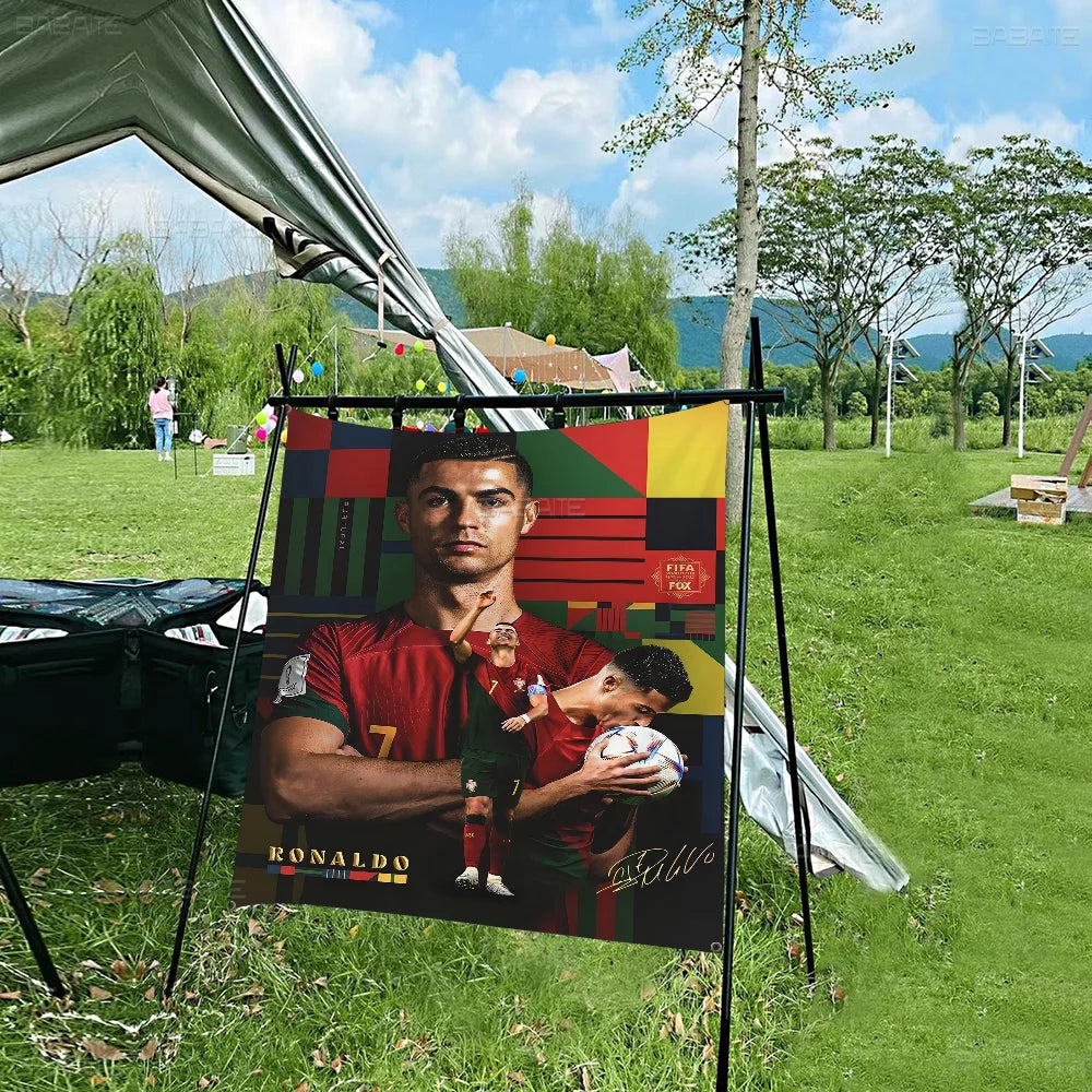 C-Cristiano R-Ronaldo CR7 Cartoon Flag Art Science Fiction Room Home Decor Wall Hanging Home Decor Banner