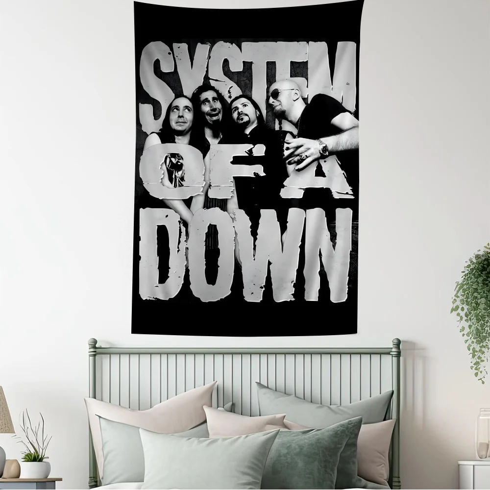 System of a Down Band Cartoon Tapestry Art Science Fiction Room Home Decor Wall Hanging Home Decor