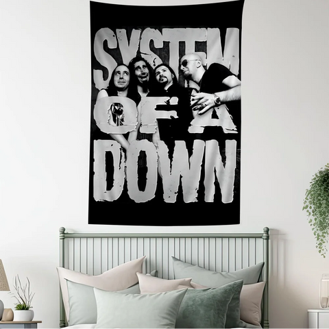 System of a Down Band Cartoon Tapestry Art Science Fiction Room Home Decor Wall Hanging Home Decor
