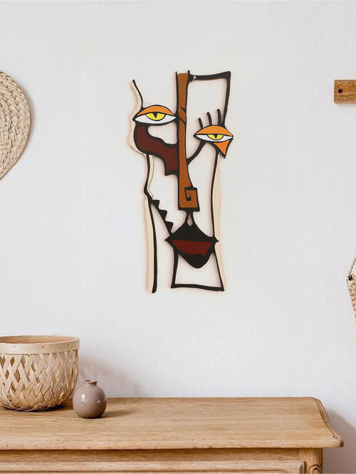 Abstract Face Wall Hanging Wooden Wall Decor Home and Office Decorative Hanging for Living Room Bedroom and Hallway Crafts Gift