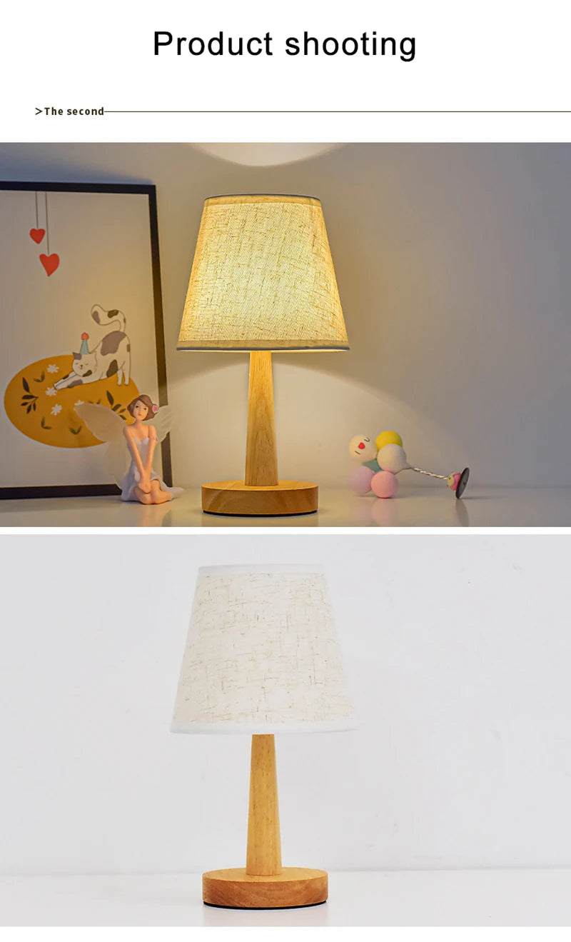 LED Table Lamp Interior Lighting Fixture For Living Bedroom Bedside Night Desktop Decoration Retro Japanese Style Desk Lights
