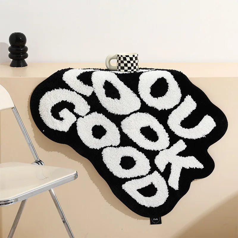 VIKAMA Funny Art Imitation Cashmere Carpet Special-Shaped Living Room Bedroom Decoration Bed Blanket Entry Door Non-Slip Mat