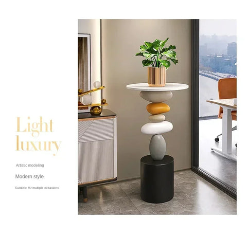 Home Decor Creative Art Statue Side Table Floor Decor Simple Style Living Room Large Floor Ornament Small Coffee Table Tea Table