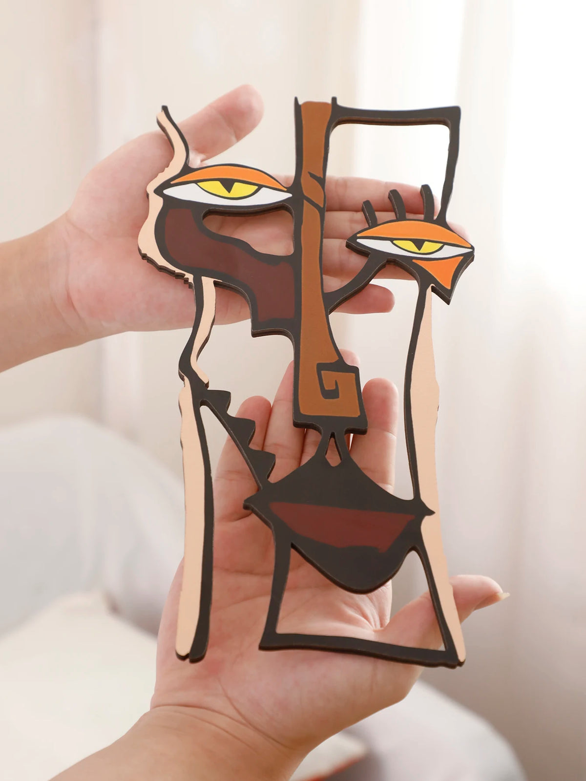 Abstract Face Wall Hanging Wooden Wall Decor Home and Office Decorative Hanging for Living Room Bedroom and Hallway Crafts Gift