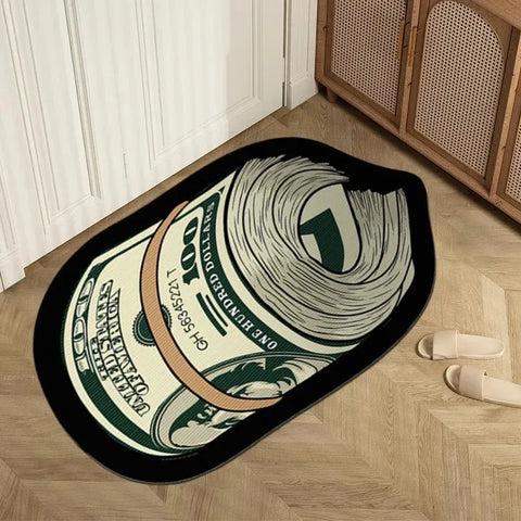 VIKAMA Flannel Carpet Cartoon Dollar Entry Door Mat Entryway Rug Entry Rug Non-slip Mat  Washable Dirty Resistant Home Decor