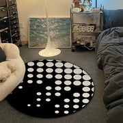VIKAMA Black And White Simple Flannel Bedroom Carpet, Living Room Ins Style Billiards, Size 8 Sofa Carpet, Home Decoration