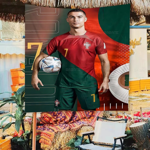 C-Cristiano R-Ronaldo CR7 Cartoon Flag Art Science Fiction Room Home Decor Wall Hanging Home Decor Banner