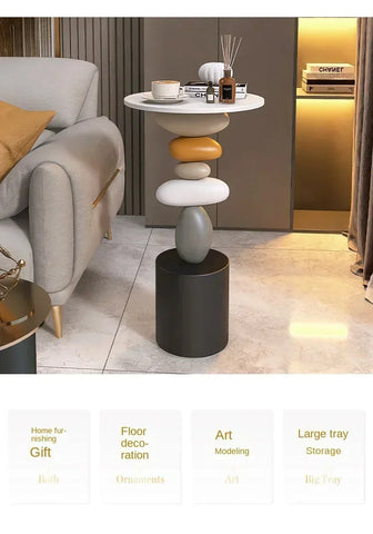 Home Decor Creative Art Statue Side Table Floor Decor Simple Style Living Room Large Floor Ornament Small Coffee Table Tea Table