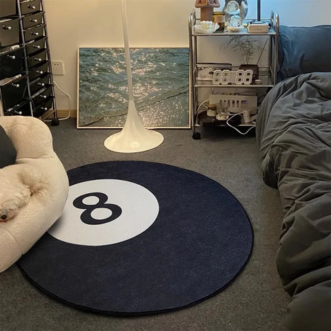 VIKAMA Black And White Simple Flannel Bedroom Carpet, Living Room Ins Style Billiards, Size 8 Sofa Carpet, Home Decoration