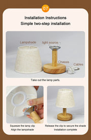 LED Table Lamp Interior Lighting Fixture For Living Bedroom Bedside Night Desktop Decoration Retro Japanese Style Desk Lights