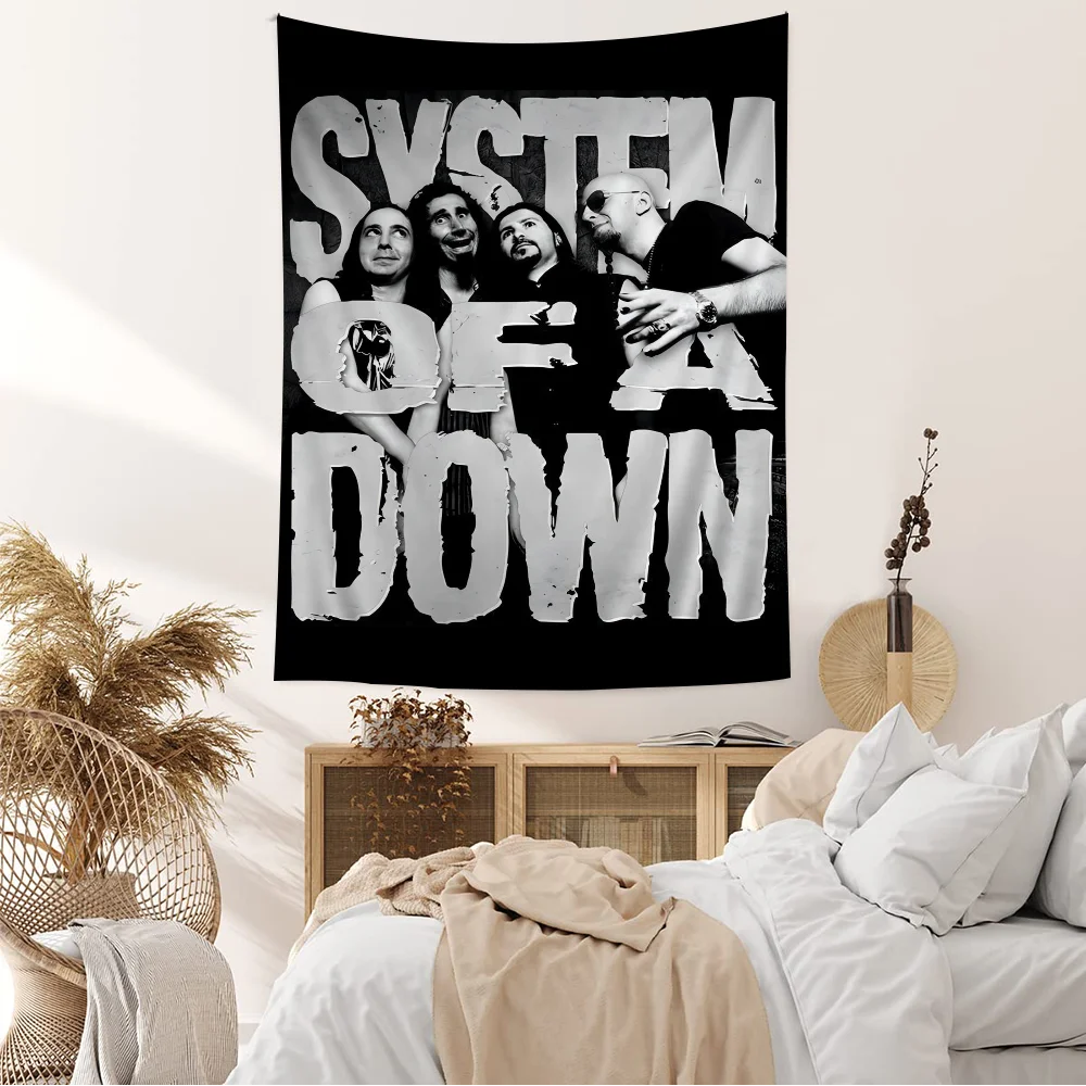 System of a Down Band Cartoon Tapestry Art Science Fiction Room Home Decor Wall Hanging Home Decor