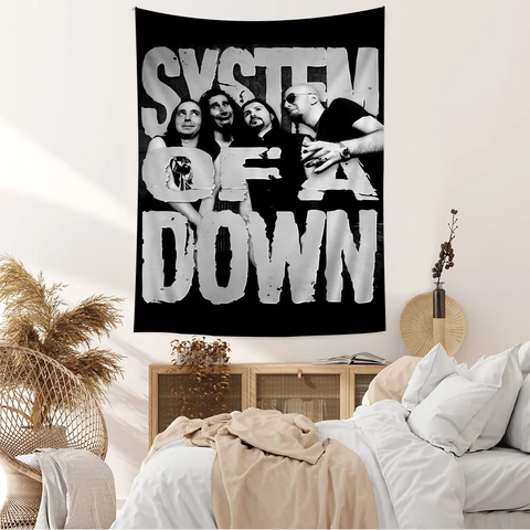 System of a Down Band Cartoon Tapestry Art Science Fiction Room Home Decor Wall Hanging Home Decor