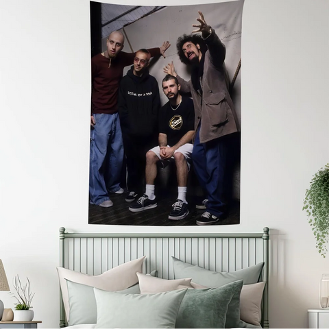 System of a Down Band Cartoon Tapestry Art Science Fiction Room Home Decor Wall Hanging Home Decor