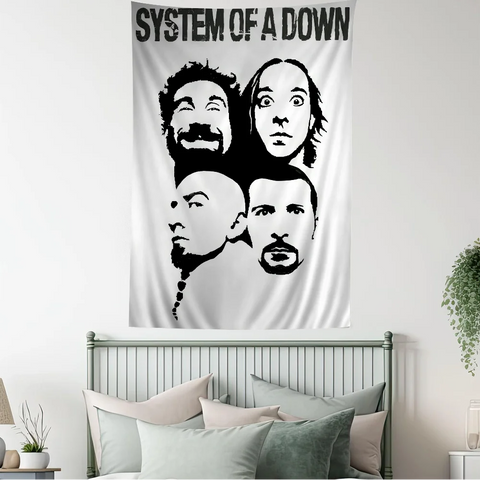 System of a Down Band Cartoon Tapestry Art Science Fiction Room Home Decor Wall Hanging Home Decor