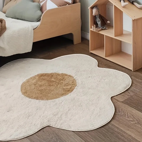 Flowers Irregular Carpet Study Reading Area Children's Bedroom Rugs Living Room Floor Mats Home Decoration Cute Art Rugs