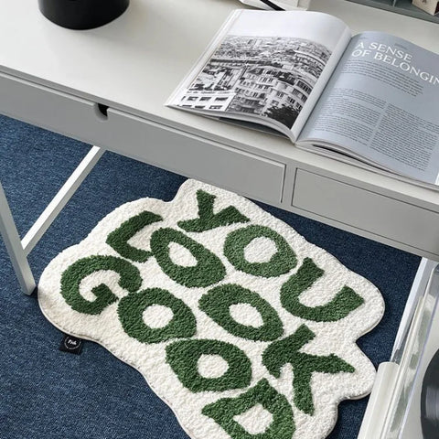 VIKAMA Funny Art Imitation Cashmere Carpet Special-Shaped Living Room Bedroom Decoration Bed Blanket Entry Door Non-Slip Mat