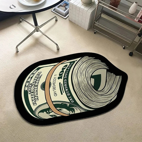 VIKAMA Flannel Carpet Cartoon Dollar Entry Door Mat Entryway Rug Entry Rug Non-slip Mat  Washable Dirty Resistant Home Decor
