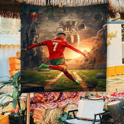 C-Cristiano R-Ronaldo CR7 Cartoon Flag Art Science Fiction Room Home Decor Wall Hanging Home Decor Banner