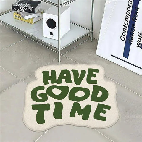 VIKAMA Funny Art Imitation Cashmere Carpet Special-Shaped Living Room Bedroom Decoration Bed Blanket Entry Door Non-Slip Mat
