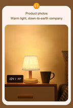 LED Table Lamp Interior Lighting Fixture For Living Bedroom Bedside Night Desktop Decoration Retro Japanese Style Desk Lights