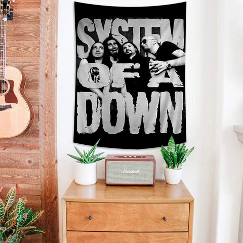 System of a Down Band Cartoon Tapestry Art Science Fiction Room Home Decor Wall Hanging Home Decor
