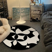 VIKAMA Black And White Simple Flannel Bedroom Carpet, Living Room Ins Style Billiards, Size 8 Sofa Carpet, Home Decoration