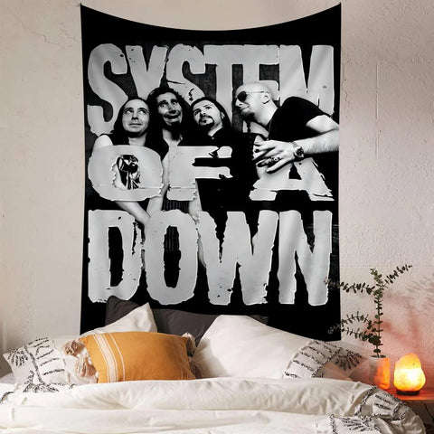 System of a Down Band Cartoon Tapestry Art Science Fiction Room Home Decor Wall Hanging Home Decor