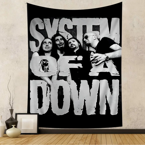System of a Down Band Cartoon Tapestry Art Science Fiction Room Home Decor Wall Hanging Home Decor
