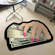 VIKAMA Flannel Carpet Cartoon Dollar Entry Door Mat Entryway Rug Entry Rug Non-slip Mat  Washable Dirty Resistant Home Decor