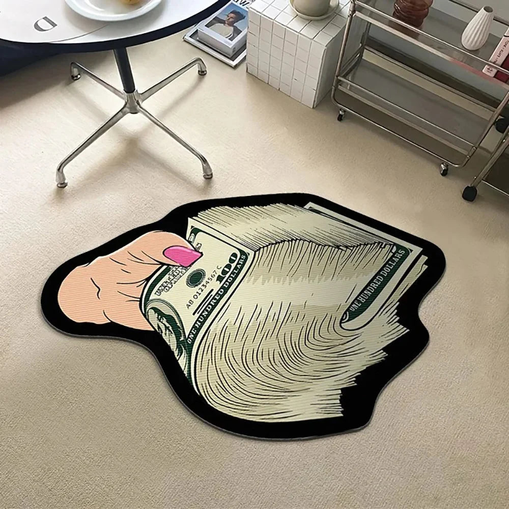 VIKAMA Flannel Carpet Cartoon Dollar Entry Door Mat Entryway Rug Entry Rug Non-slip Mat  Washable Dirty Resistant Home Decor
