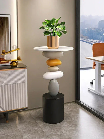 Home Decor Creative Art Statue Side Table Floor Decor Simple Style Living Room Large Floor Ornament Small Coffee Table Tea Table
