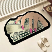VIKAMA Flannel Carpet Cartoon Dollar Entry Door Mat Entryway Rug Entry Rug Non-slip Mat  Washable Dirty Resistant Home Decor